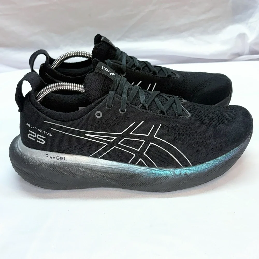 Asics‎ Gel Nimbus 25 Running Shoes Womens 10.5 Black Athletic Sneakers 1012B435